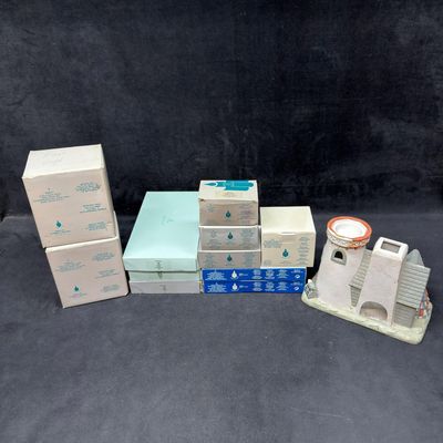 Partylite Porcelain Tealight Houses Candles and PartyLite Candle Holder Lot