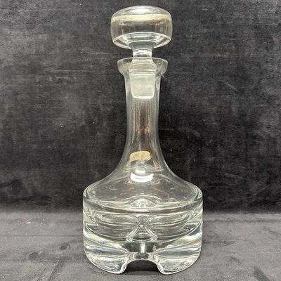 Krosno Poland Clear Art Glass Decanter With Stopper