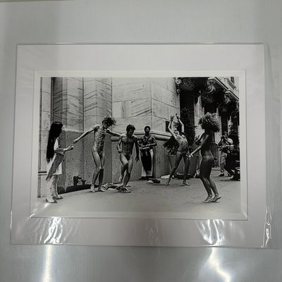 Yayoi Kusama Body Festival Black and White Nude Photo Print Medium Matted