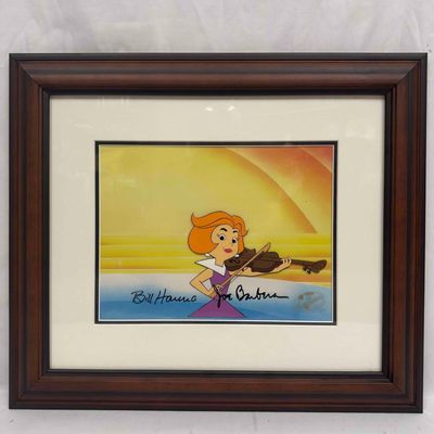 Hanna-Barbera Studio Jane Jetson Violinist Hand Painted Production Cel Signed William Hanna Joseph