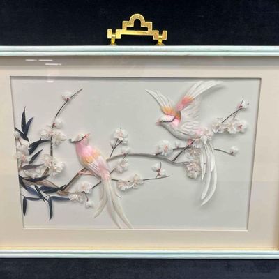 Vintage Chinese Bird Shadow Box