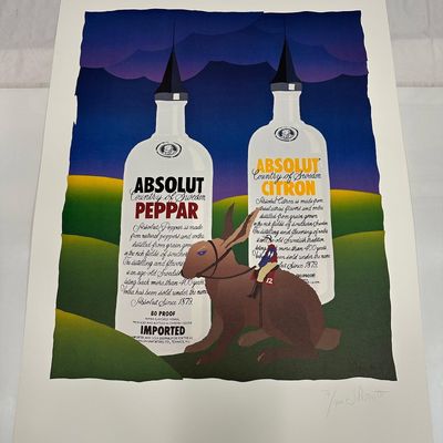 Absolut Vodka Statehood Print Kentucky Joe Petro Hand Signed and Numbered