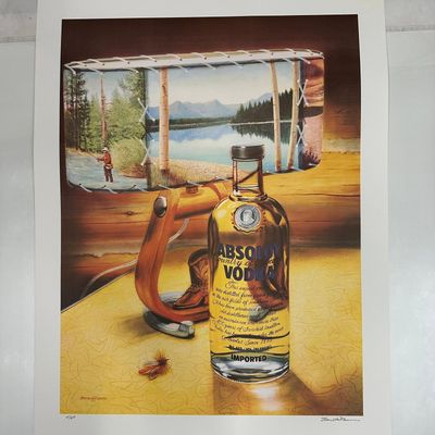 Signed and Numbered Absolut Vodka Statehood Montana Steve LaRance Print 37/400