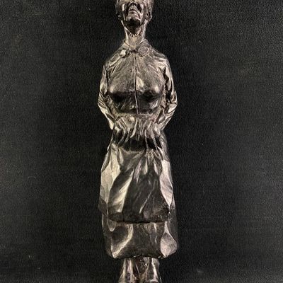 Black Resin Statue of a Woman