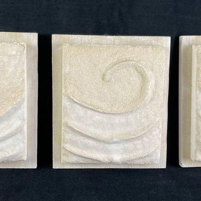 (3) Plaster and Wood Swirl House Decorations