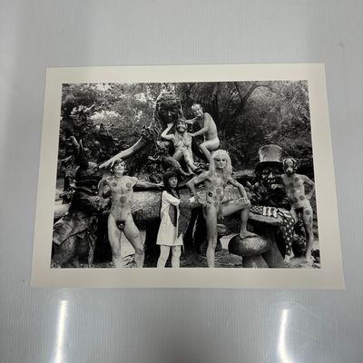 Alice In Wonderland Statue Yayoi Kusama Black and White Medium Photo Print NY Setting
