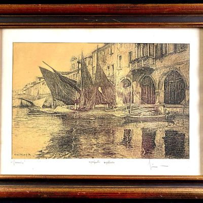 Venice Lithograph by Bella Sziklay
