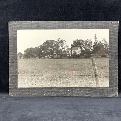 Vintage Silver Gelatin Photograph of Rural Farmstead Landscape