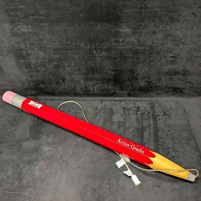 Pottery Barn Kids Artist Grade Red B Pencil Wall Lamp Light Up Sign Decor