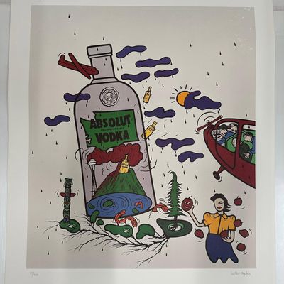 Victor Hayden Absolut Vodka Statehood Washington State Print Signed and Numbered