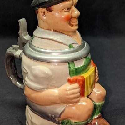 Vintage West German Man With Accordion Stein