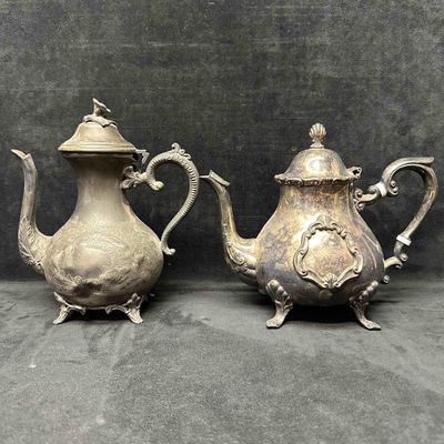 Silver Plated Teapot Coffee Pot Set Antique Tea Pots