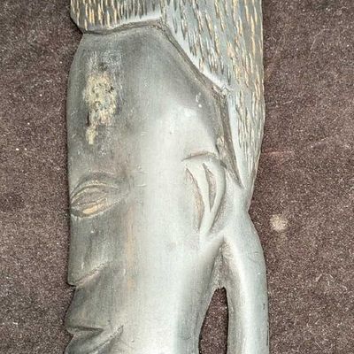Vintage Carved Ironwood Tribal Man Wall Art
