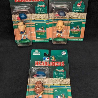 3 MLB Headliners Baseball Figures