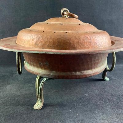 Antique Middle East Hammered Copper Tent Warmer