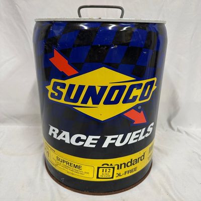 Sunoco Race Fuels 5 Gallon Metal Gas Can 112 Octane Racing Fuel Container Empty
