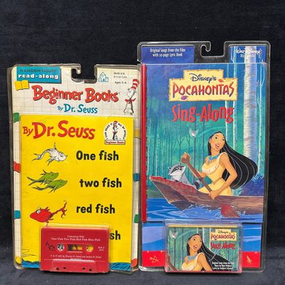 Read Along Book And Cassette Sets Dr Seuss One Fish Disney Pocahontas Set