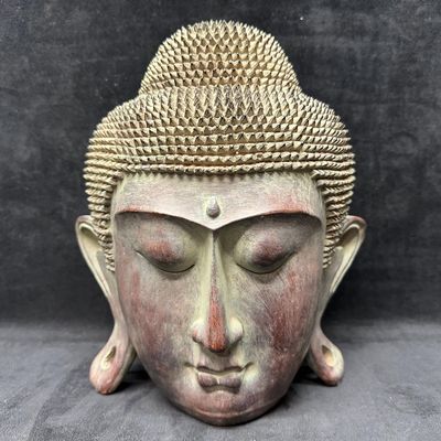 Decorative Buddha Head Modern Asian Style Textured