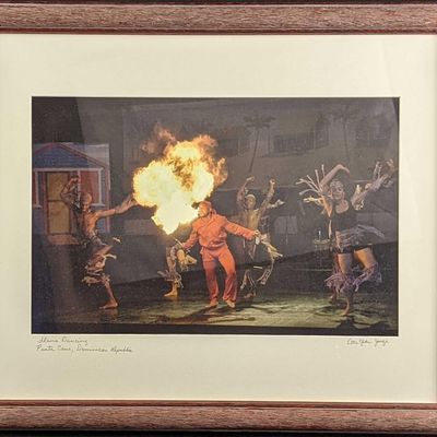 Framed Etta Jean Juge Flame Dancing Photo