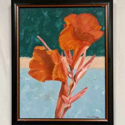 Framed Original Oil On Canvas Signed Christina