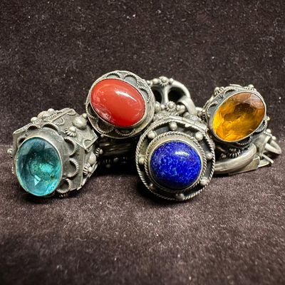 Etruscan Revival Style 800 Silver Ornate Fob Charm Bracelet L81