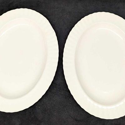 2 Fine China 13" Oval Serving Platters
