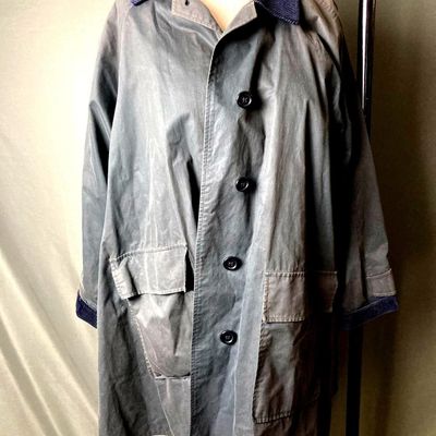 Women's Burberry Coat Blue and Grey Color