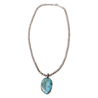 Sale Photo Thumbnail #16: Geraldine Yazzie Navajo Sterling Turquoise Pendant