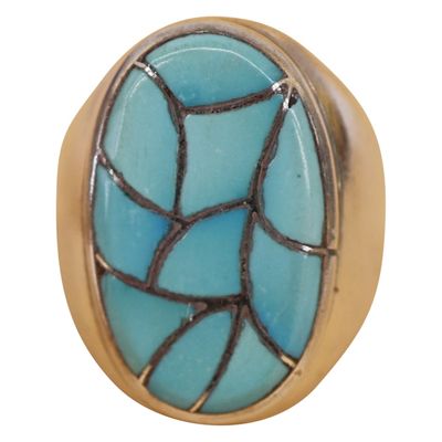 Sale Photo Thumbnail #33: Emma Lincoln Bonney Sterling Turquoise Inlay Ring