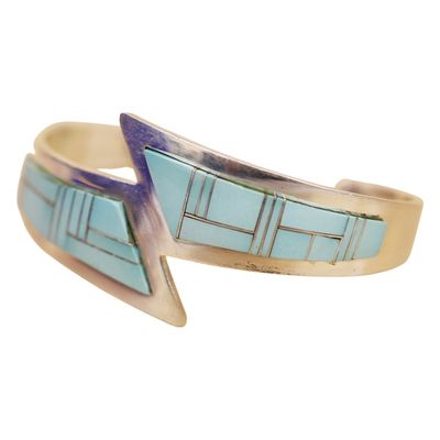 Sale Photo Thumbnail #19: Irvin Kee Navajo Sterling Turquoise Cuff