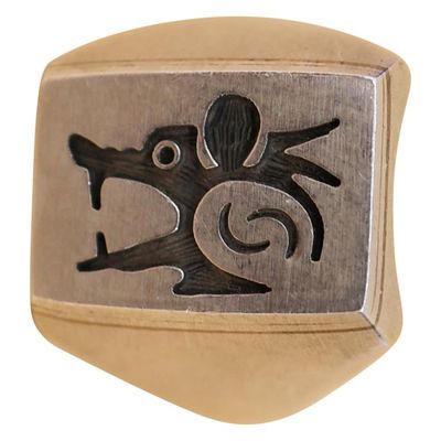 Sale Photo Thumbnail #76: Alvin Taylor Sterling Hopi Palolokong Ring 13 1/4