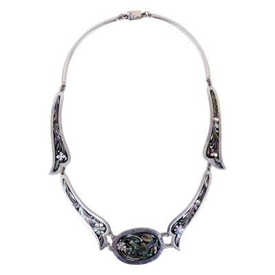 Sale Photo Thumbnail #6: Jeronimo Fuentes Sterling Abalone Enamel Choker