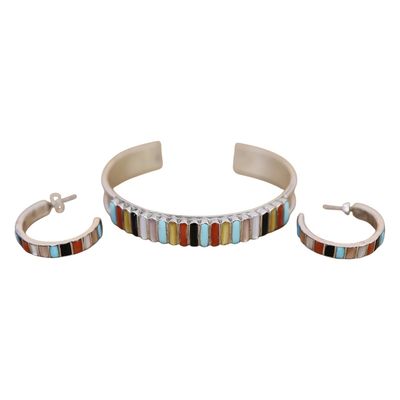 Sale Photo Thumbnail #26: Linda Shelandewa Zuni Multi Stone Inlay Jewelry