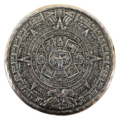 Sale Photo Thumbnail #65: Signed Aztec Sun God Calendar Sterling Brooch