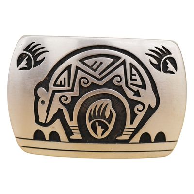 Sale Photo Thumbnail #69: Signed GP Hopi Spirit Bear Sterling Belt Buckle