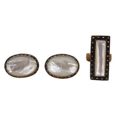 Sale Photo Thumbnail #66: Sterling Silver & Mother of Pearl Jewelry Lot