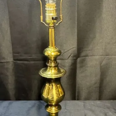 Vintage Brass Table Lamp – Baluster/Urn Form, No Shade