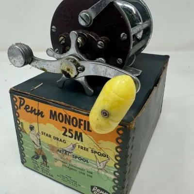 Vintage Penn Monofil No. 25 Conventional Fishing Reel with Original Box