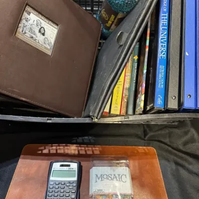 Book & Trunk Lot: NASA 'Edge of the Universe,' Kids' Classics, TI Calculator