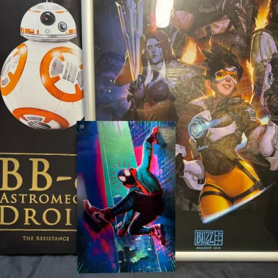 Star Wars BB-8 Canvas (36in), BlizzCon 2019 Poster, Spider-Man Art Print