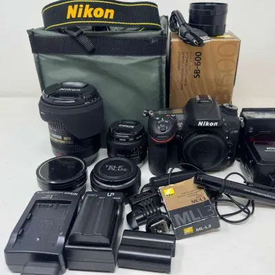 Nikon D7100 DSLR Outfit: 2 Lenses, SB-600 Flash, ML-L3 Remote, Batteries