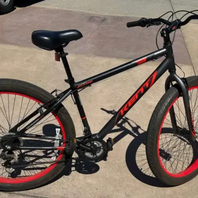 Kent Bicycle – Black & Red, Wide Tires, Shimano RevoShift Grip Shifter