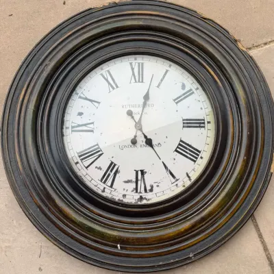 Large 36" Uttermost "Rutherford Clock Co. London" Oversized Decorative Wall Clock