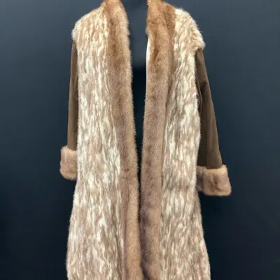Suede & Blonde Mink Fur Coat 