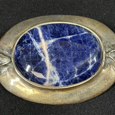 Sterling Silver & Sodalite Brooch*
