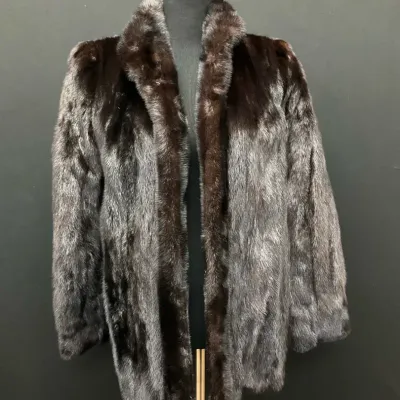 Real Dark Ranch Mink Fur Coat 