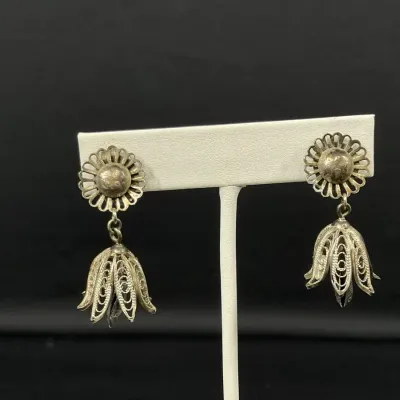 Sterling Silver Filigree Clip-on Earrings*