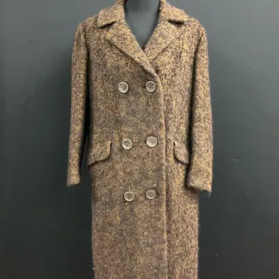 Fox Hunt Wool Double Breasted Tweed Overcoat