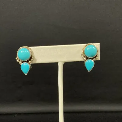 Sterling Silver Turquoise Clip-on Earrings*