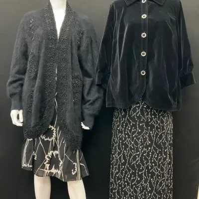 Black Cardigan And Jacket With Skirts 